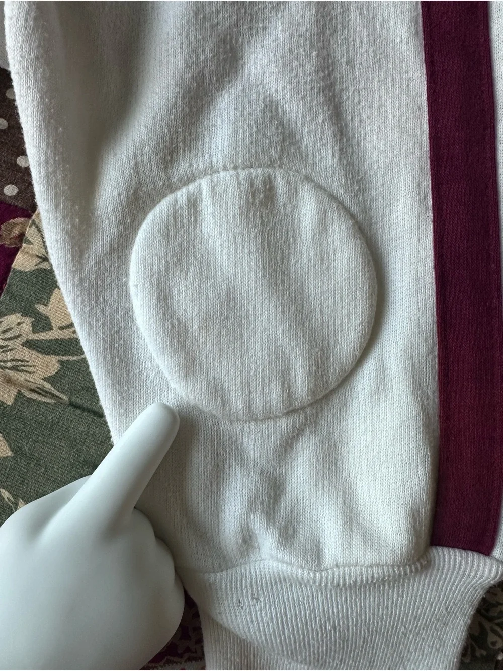 Y2K Football sporty Joggers with Burgundy Side Stripes